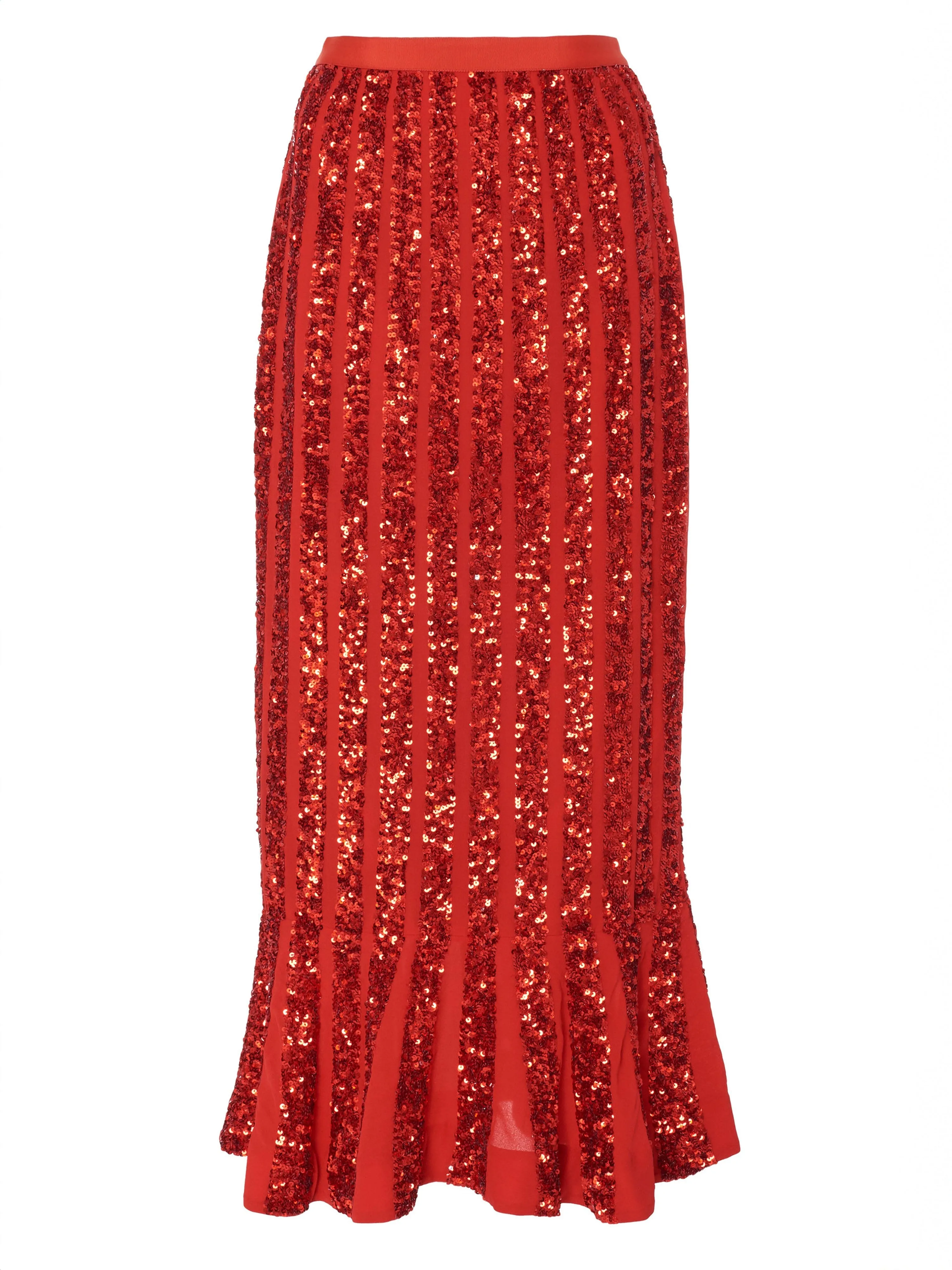 Aidan Venyx Skirt in Scarlet with Sequin Embroidery