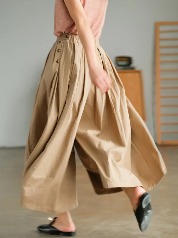 Artistic Retro Solid Color Super Loose Wide-Leg Pants