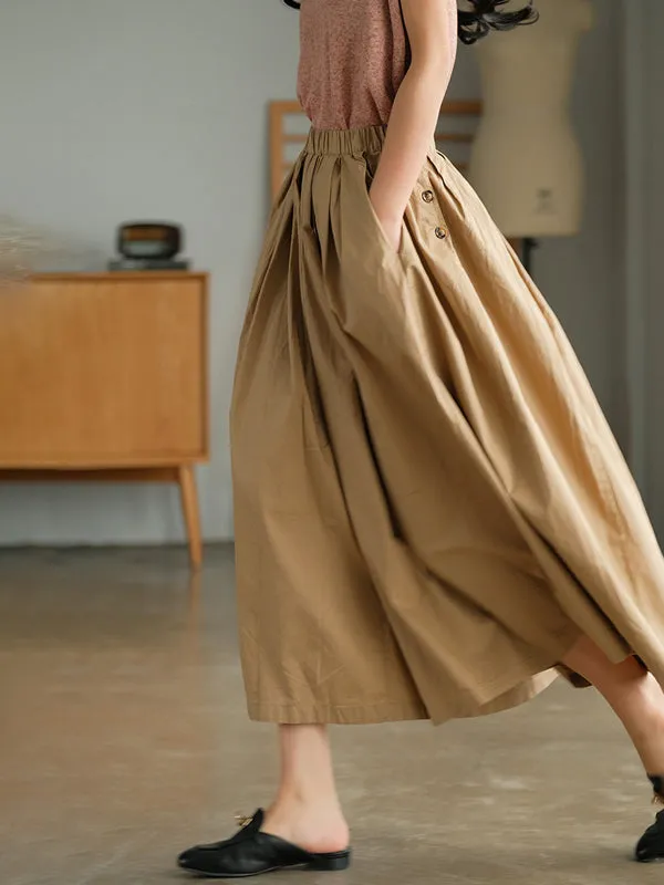 Artistic Retro Solid Color Super Loose Wide-Leg Pants