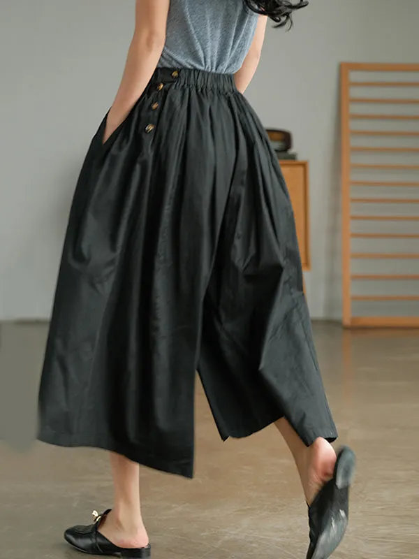 Artistic Retro Solid Color Super Loose Wide-Leg Pants