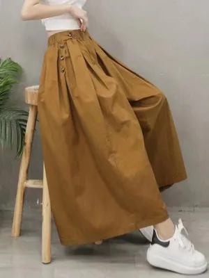 Artistic Retro Solid Color Super Loose Wide-Leg Pants