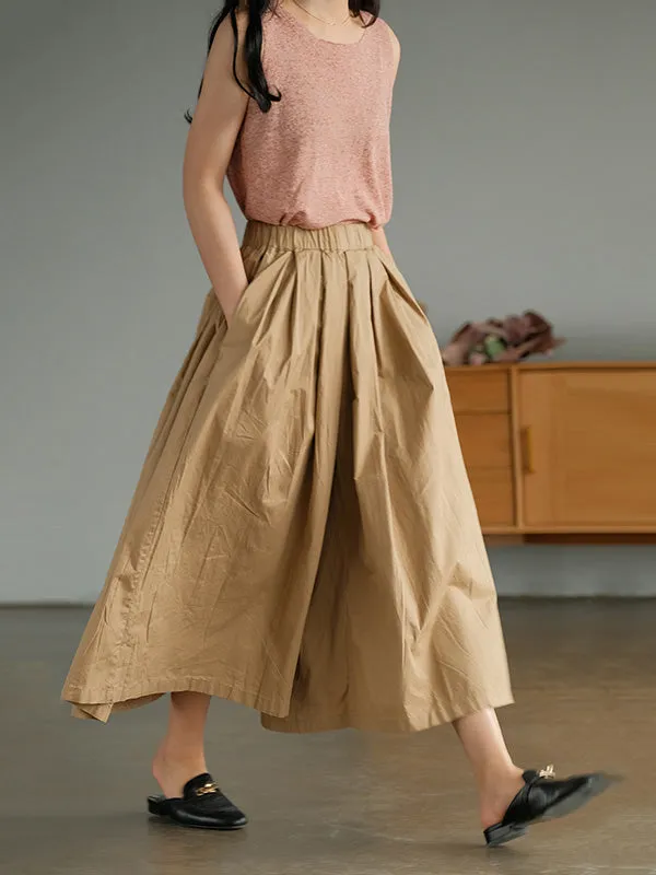 Artistic Retro Solid Color Super Loose Wide-Leg Pants