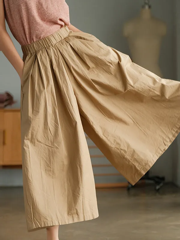 Artistic Retro Solid Color Super Loose Wide-Leg Pants