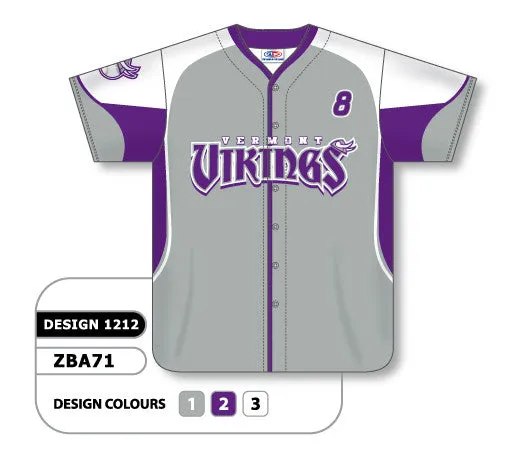 Athletic Knit Custom Sublimated Full Button Baseball Jersey Design 1212