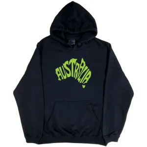 Australia In Map Shape Hoodie (Black)