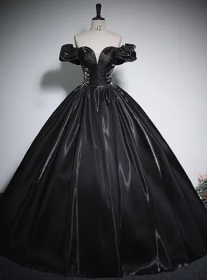 Black Ball Gown Off the Shoulder Quinceanera Dress