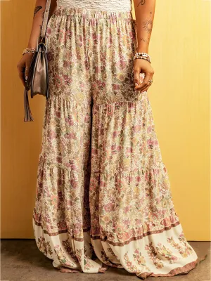 Boho Floral Wide Leg Pants