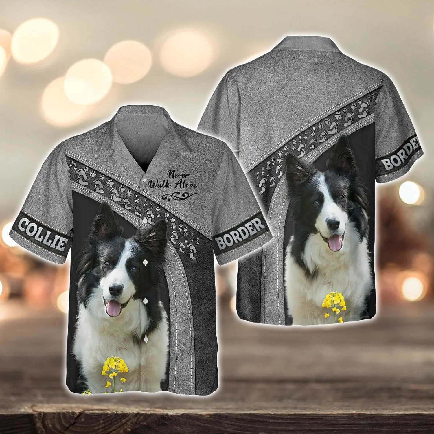 Border Collie Never Walk Alone 3D Full Print Shirts, Shirt For Dog Lovers, Dog Memorial Gifts for loss of Dog