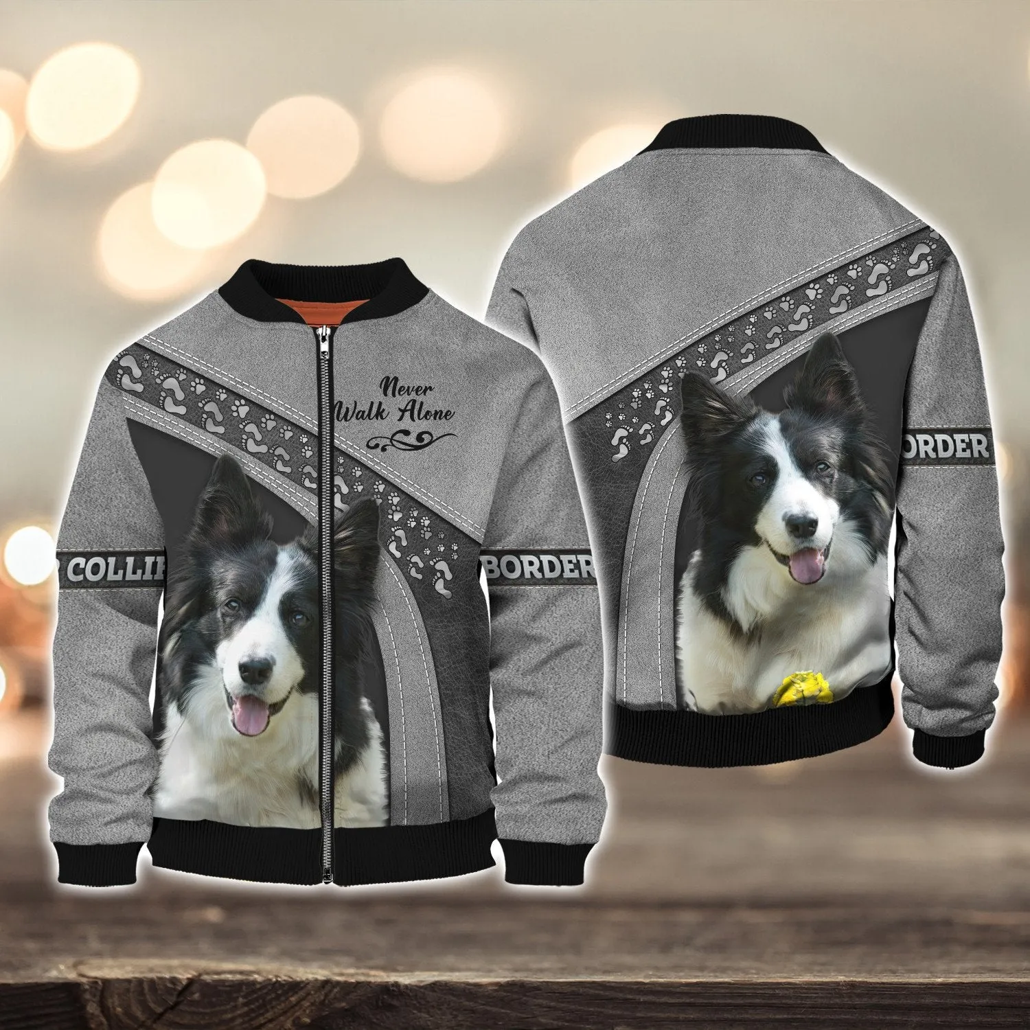 Border Collie Never Walk Alone 3D Full Print Shirts, Shirt For Dog Lovers, Dog Memorial Gifts for loss of Dog