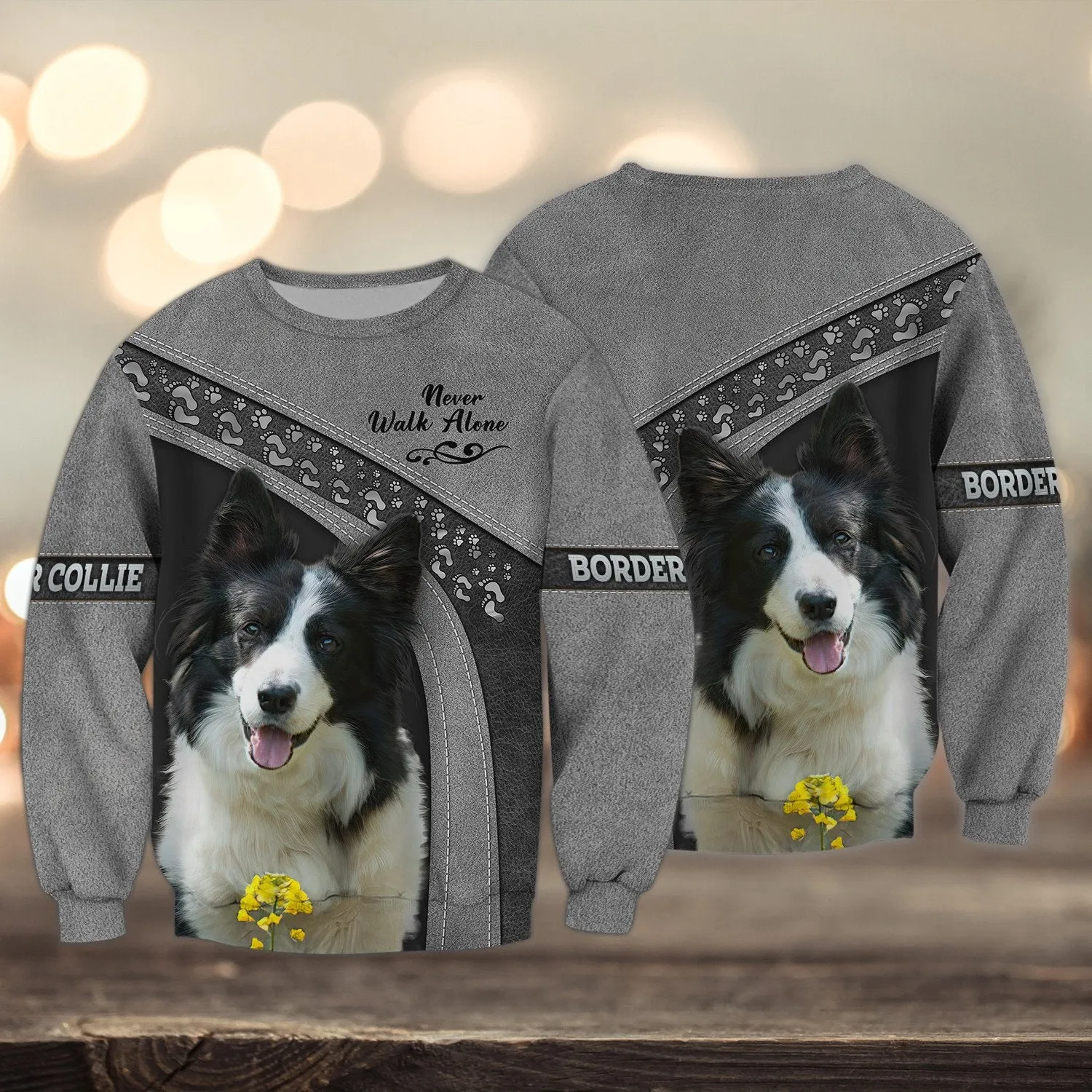 Border Collie Never Walk Alone 3D Full Print Shirts, Shirt For Dog Lovers, Dog Memorial Gifts for loss of Dog