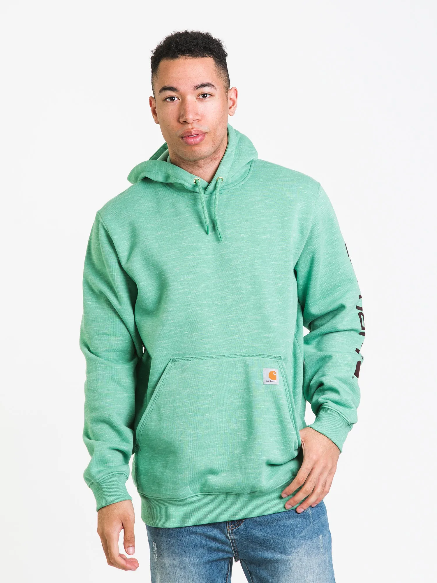 CARHARTT LOOSE FIT MIDWEIGHT LOGO SLEEVE HOODIE - CLEARANCE