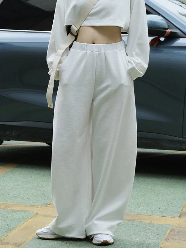 Casual Wide Leg Loose Solid Color Pants