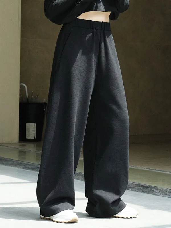 Casual Wide Leg Loose Solid Color Pants