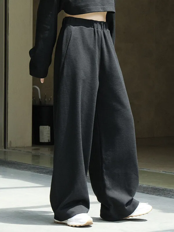 Casual Wide Leg Loose Solid Color Pants