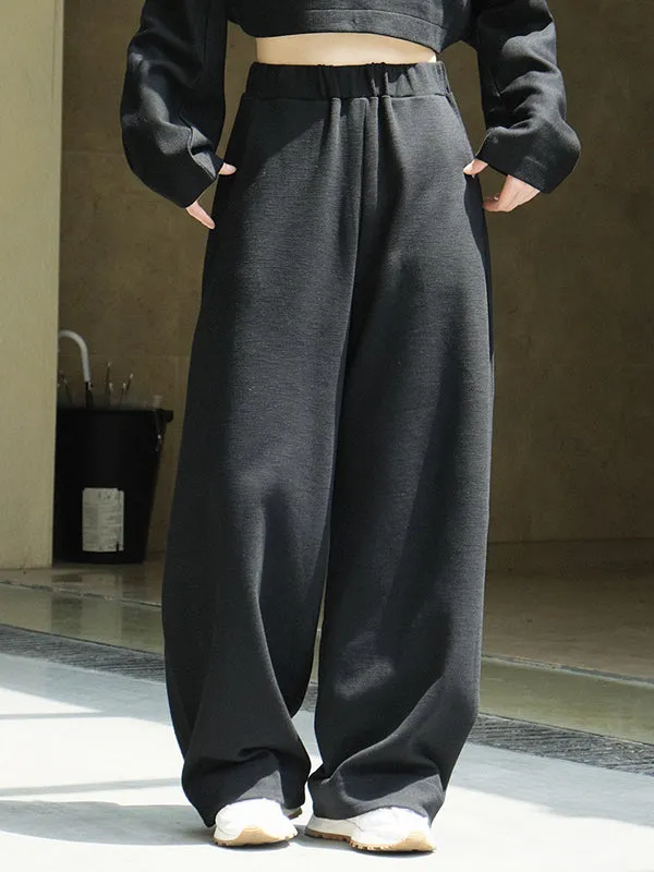 Casual Wide Leg Loose Solid Color Pants