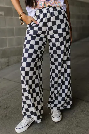 Checkered Wide Leg Pants Preorder