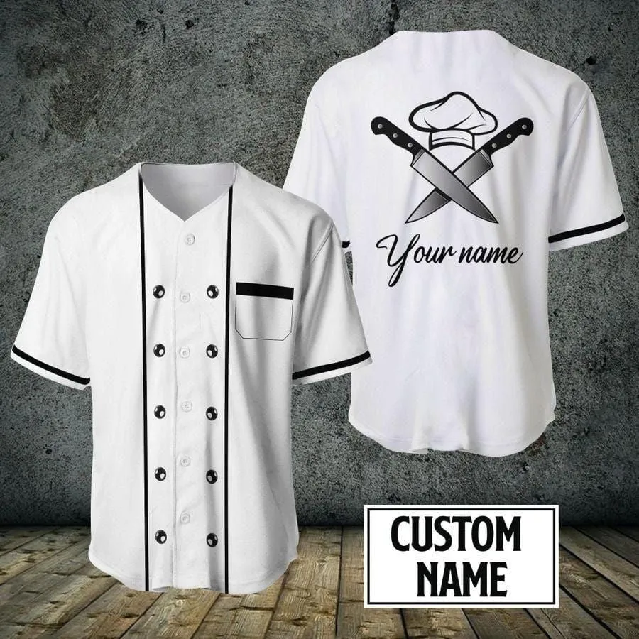 Chef Skull Personalized Baseball Jersey, Baseball Jersey for Master Chef