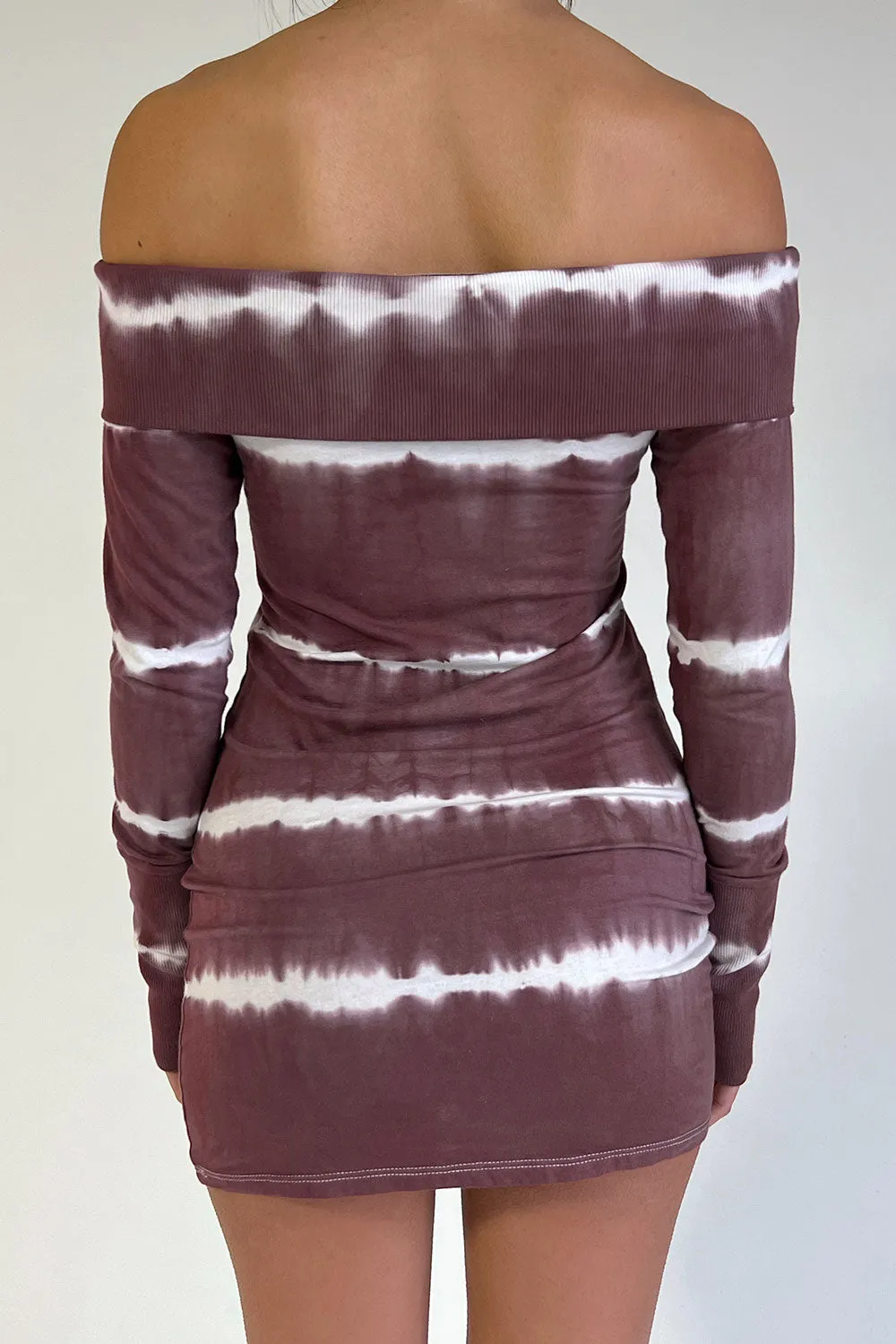 Cinzia Long Sleeve Tie Dye Dress - Taro Tie Dye