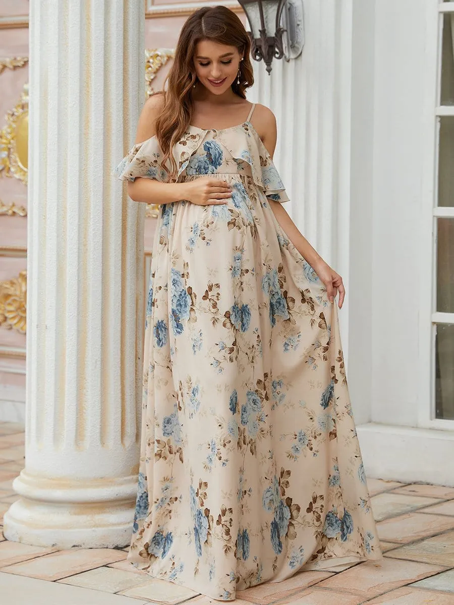 Cold Shoulder A-Line Maternity Dress