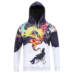 Colorful Smoking Printed Hooded Jacket