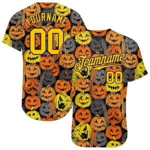 Coolspod Custom 3D Pattern Halloween Pumpkins Baseball Jersey, Halloween Shirt