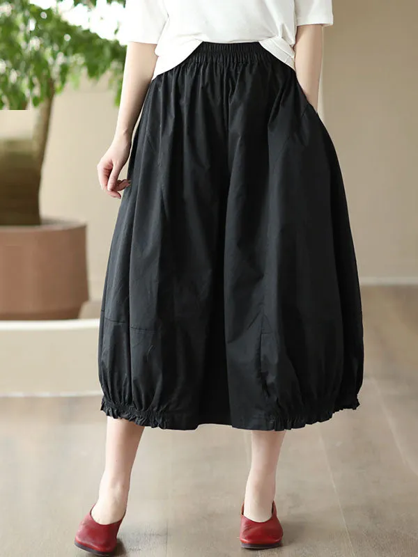 Cropped Pleated Wide Leg Casual Pants Bottoms