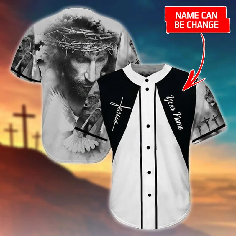 Cross, God, Dove Baseball Jersey - Jesus Custom Printed Baseball Jersey Shirt For Men Women