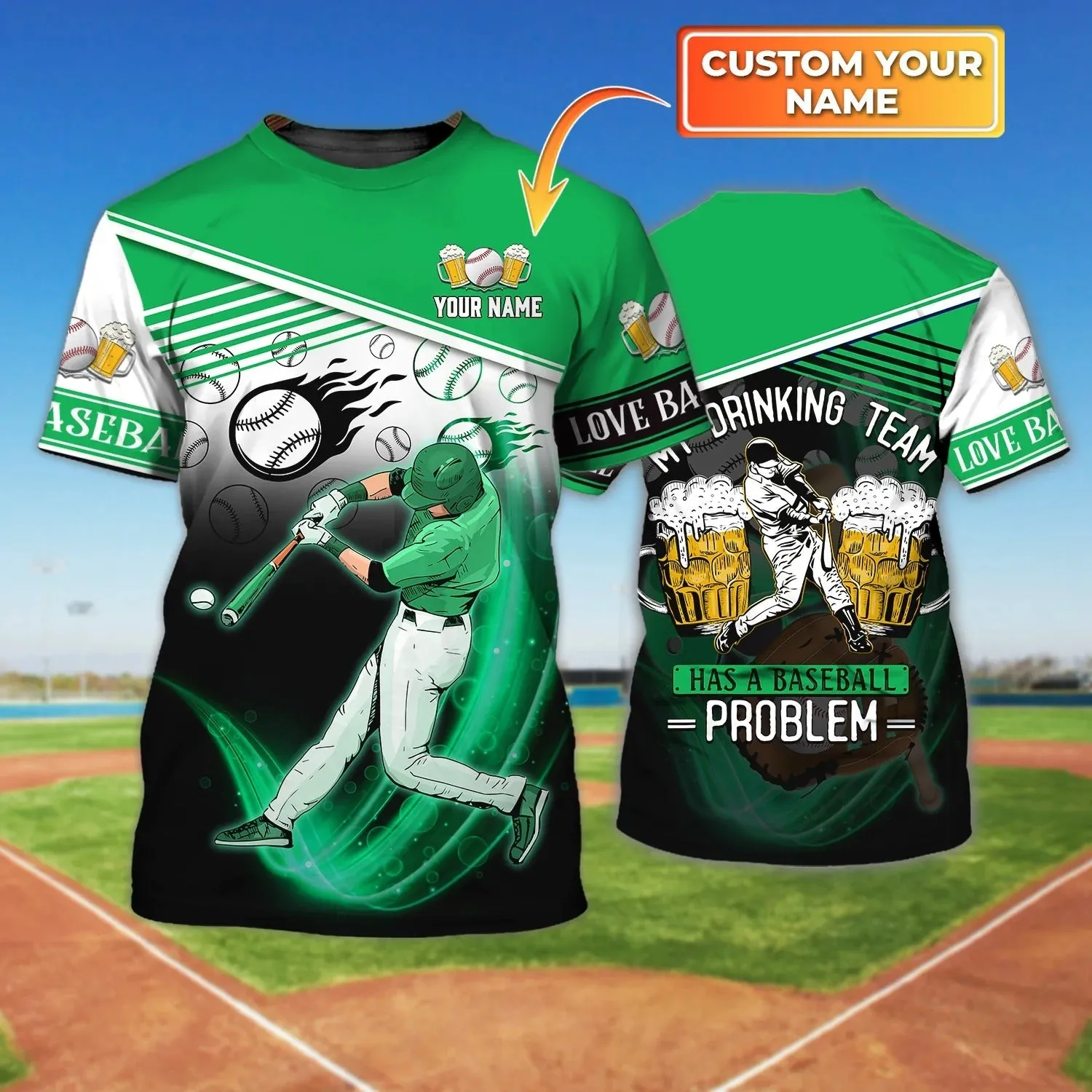 Custom Baseball Shirt, My Drinking Team Has A Baseball Problem, Baseball Player Team Uniform