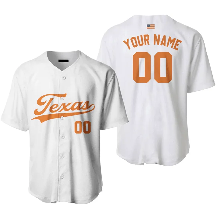 Custom Name Baseball Jerseys Texas White Yellow ,Idea Gift for Men & Women