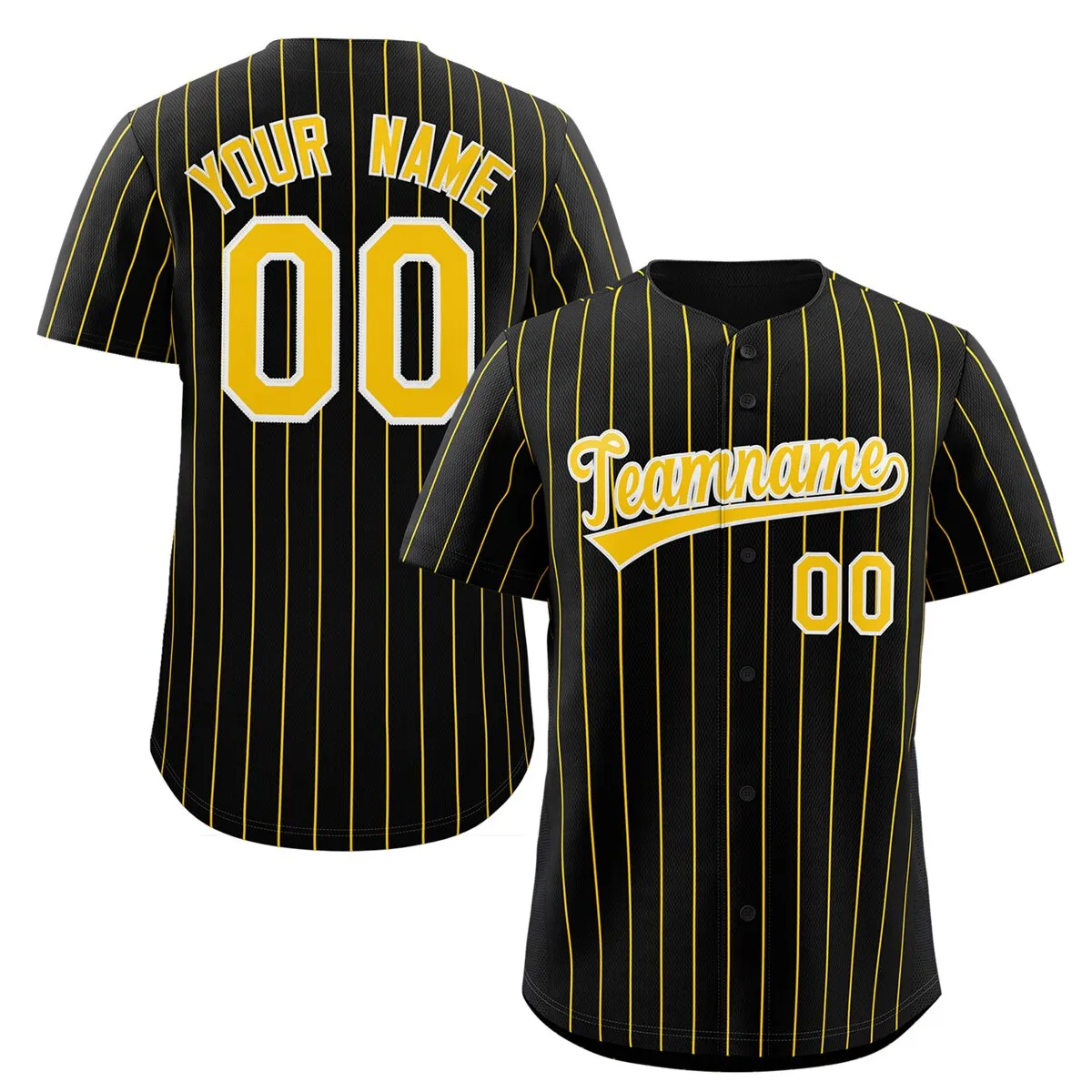 Custom Pinstripe Baseball Jersey Button Down Shirt Printed or Personalized Name Number for Men Women