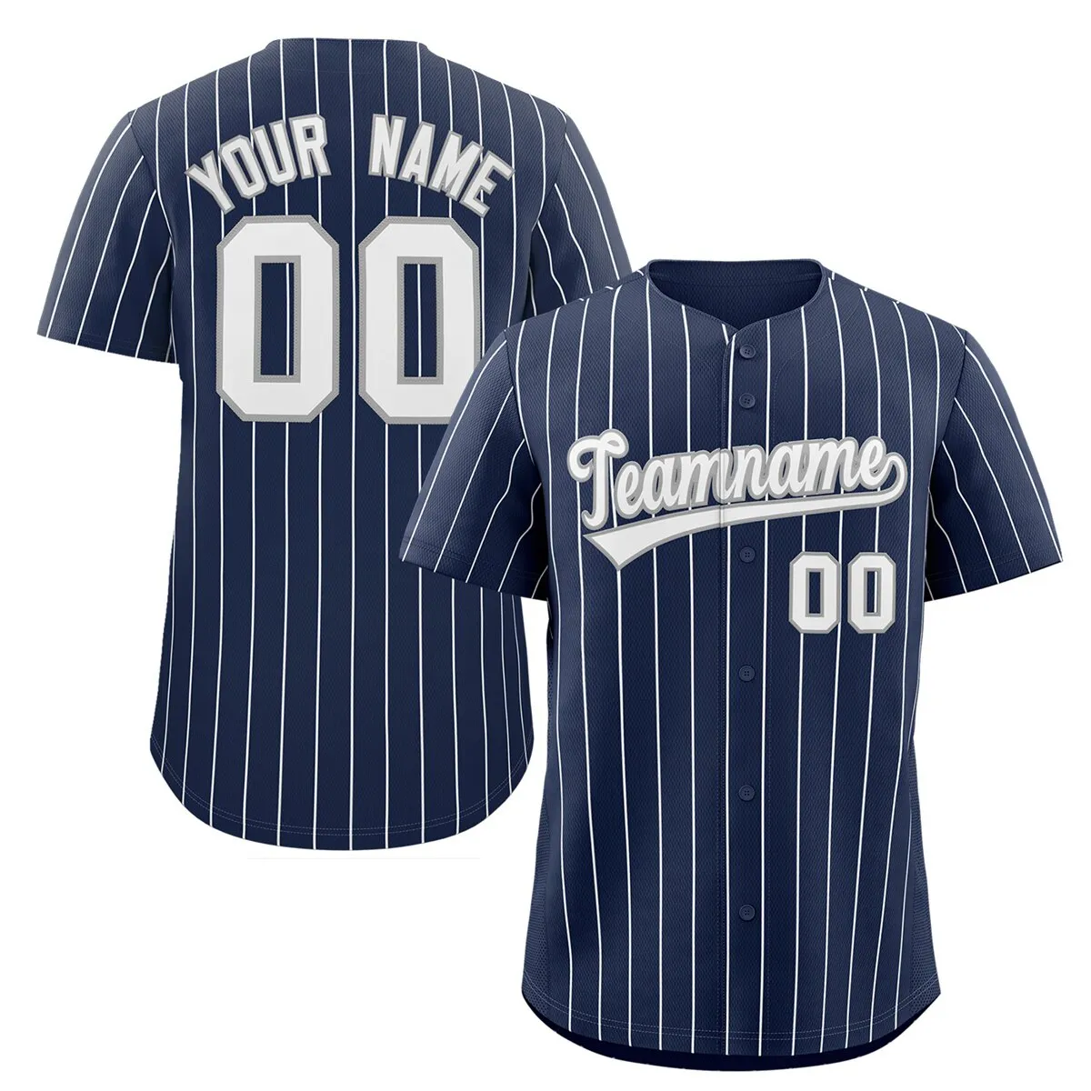 Custom Pinstripe Baseball Jersey Button Down Shirt Printed or Personalized Name Number for Men Women