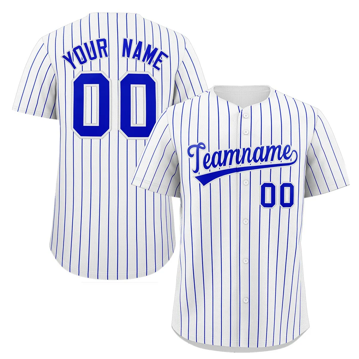 Custom Pinstripe Baseball Jersey Button Down Shirt Printed or Personalized Name Number for Men Women