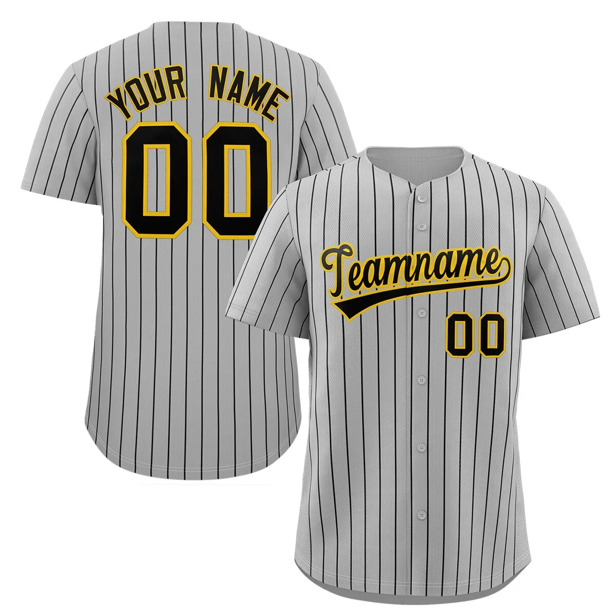 Custom Pinstripe Baseball Jersey Button Down Shirt Printed or Personalized Name Number for Men Women