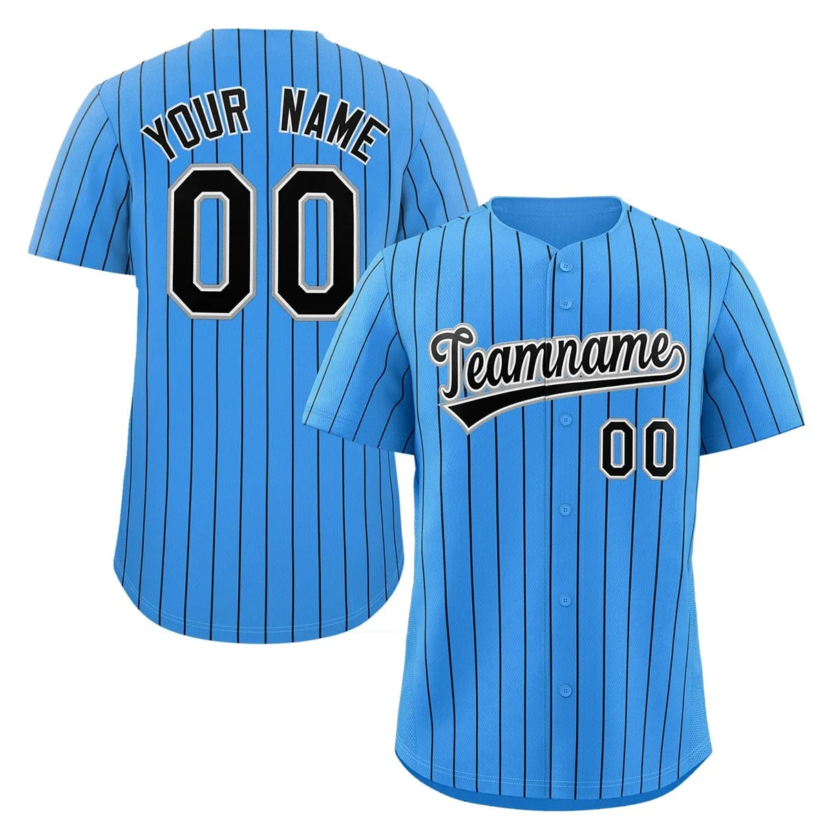 Custom Pinstripe Baseball Jersey Button Down Shirt Printed or Personalized Name Number for Men Women