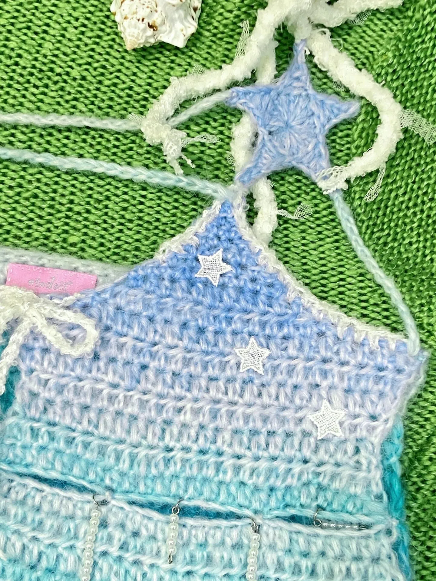 [Customized Hand Knitted] Sea Kissed Mermaid Knitting Crop Top