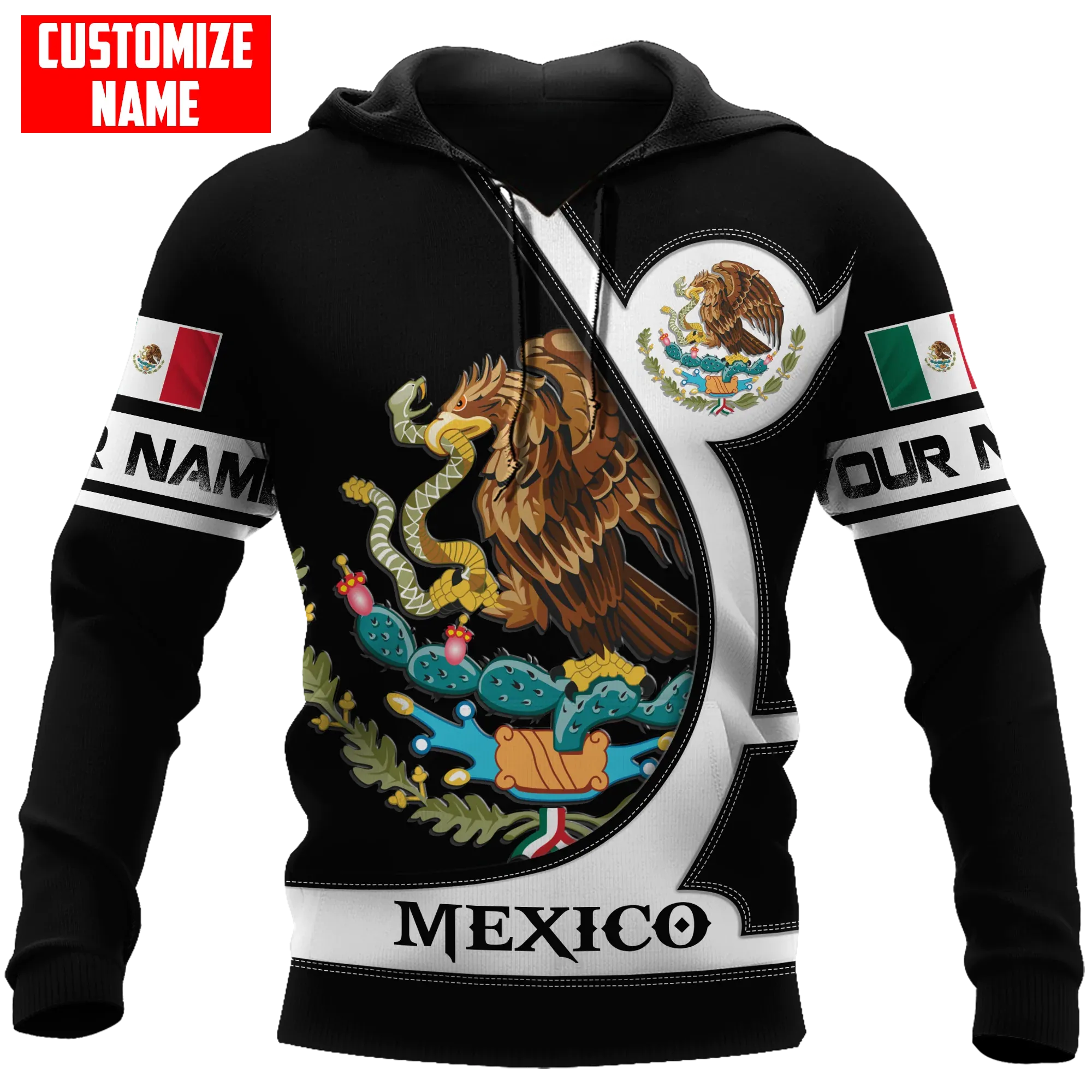 Customized Mexican Pride Unisex Hoodie, Custom Mexican Hoodie, Mexico Hoodie Gifts