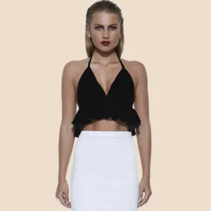 DALMATIAN Strappy Backless Crop Top