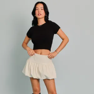 don't burst my bubble skirt - faux leather - white