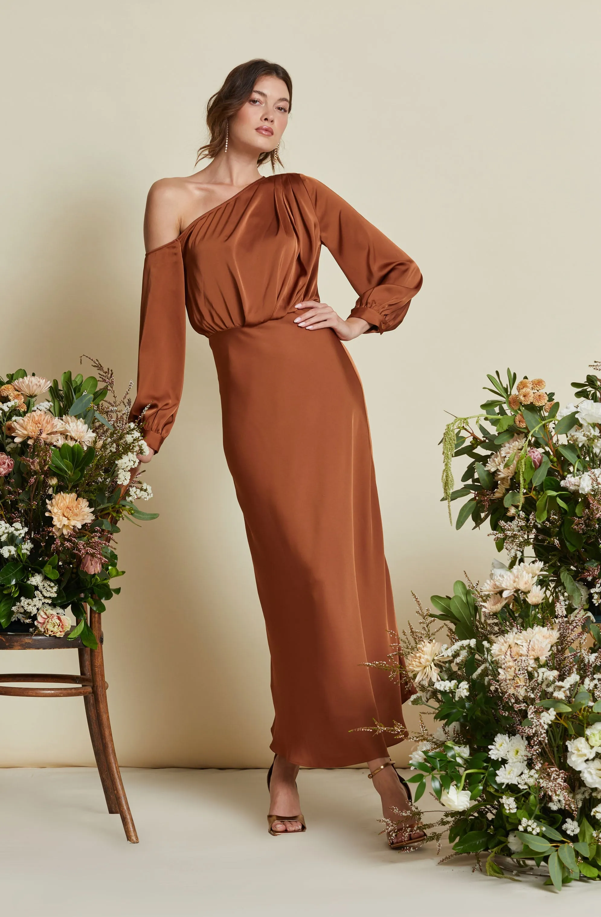 Elwood Satin Off Shoulder Dress