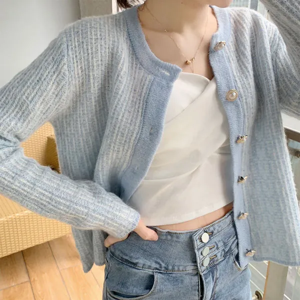 Gentle Temperament Young Lady Little Fragrant Wind Cardigan Women Loose Top