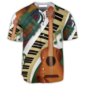 Guitar Vintage Classic Musician Baseball Jersey, Idea Shirt for Guitar Lover, Guitar Baseball Jersey