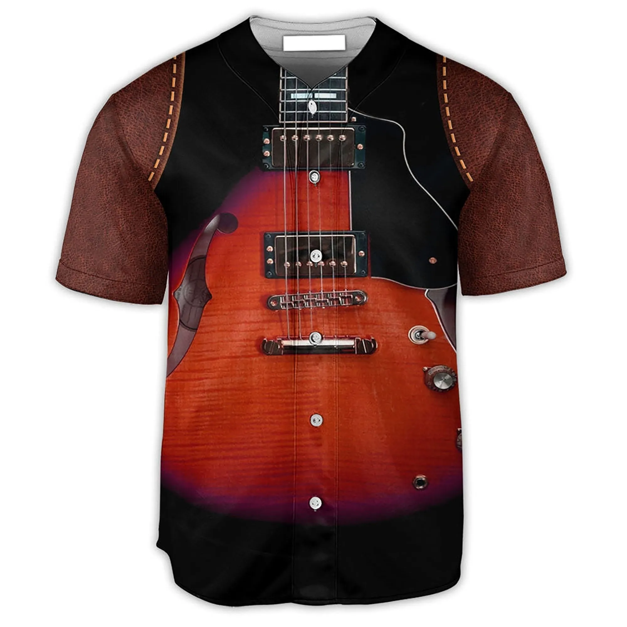 Guitar Vintage Classic Musician Baseball Jersey, Idea Shirt for Guitar Lover, Guitar Baseball Jersey