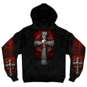 Hot Leathers GMS4022 Men’s ‘Celtic Cross Pocket’ Black Hoodie