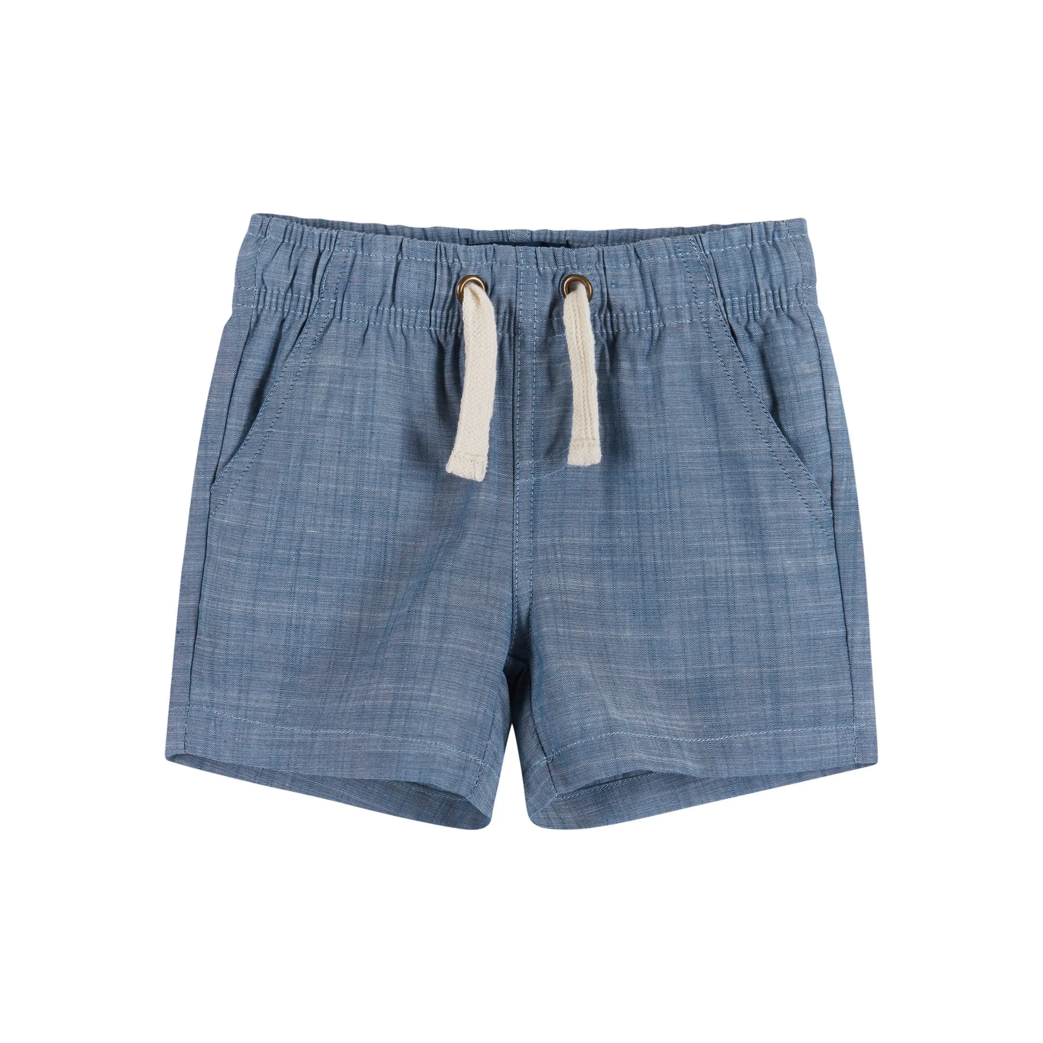 Infant Polo & Short Set | Navy Chambray