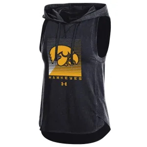 Iowa Hawkeyes Under Armour WOMEN'S Black Sleeveless Hoodie Pullover