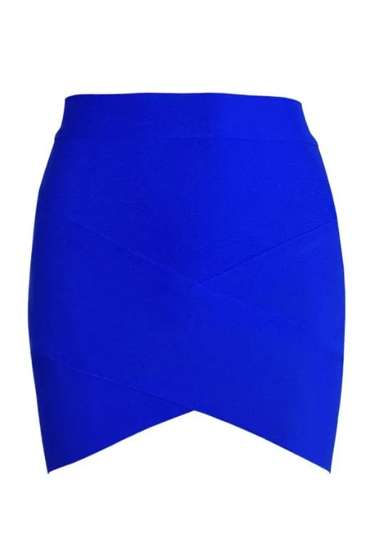 Jay High Waist Bandage Mini Skirt - Royal Blue