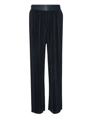 Knit Plise Plisse Wide Leg Pants