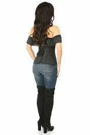 Lavish Black Cotton Off-The-Shoulder Corset