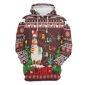 Llama Falalala Christmas All Over Print 3D Hoodie For Men And Women, Best Gift For Dog lovers, Best Outfit Christmas