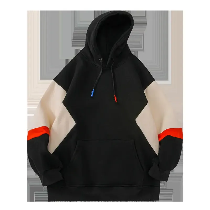 Loose Color blocked Pullover Hoodie